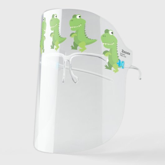 Dino Cute Dinosaur Cartoon Face Shield (Front Left)