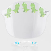Dino Cute Dinosaur Cartoon Face Shield (Front w/Glasses)