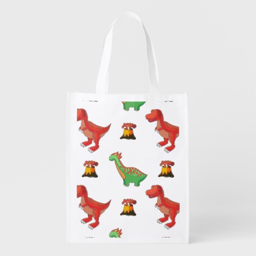 Dino cute pattern grocery bag