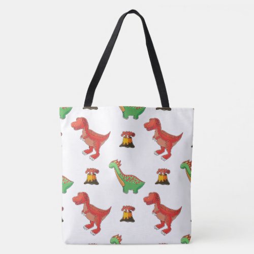 Dino cute pattern tote bag