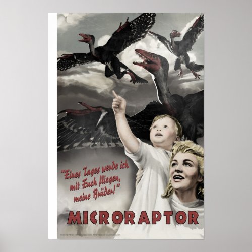 Dino D_Day Microraptor Poster