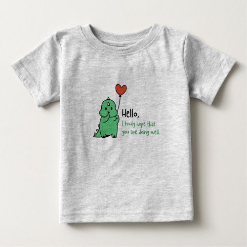 Dino Delight Adorable Green Baby Tee Baby T_Shirt