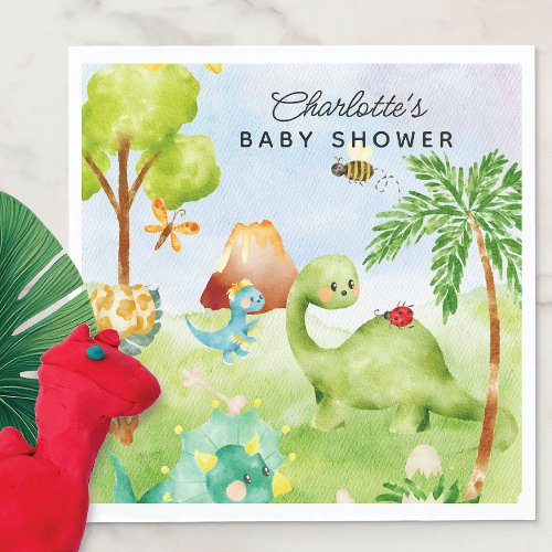 Dino Delight Baby Shower Napkins