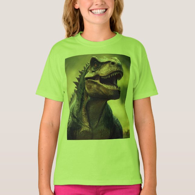 Dino Design Girls' Basic T-Shirt (Front)