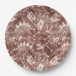 Dino Dig brown   Paper Plates