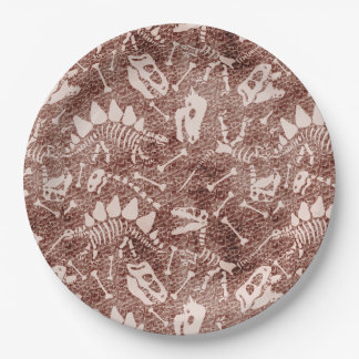 Dino Dig brown Paper Plates