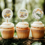 Dino-Dig Cupcake Topper Sheet<br><div class="desc">Printed Dino-Construction Cupcake Toppers - Size 2 Inches Per Topper - Will be printed onto 8.5x11" white cardstock and shipped to you. Once you receive your item, you will cut each circle out. Do not change paper size if you want the cupcake toppers to stay at the 2 inch size....</div>