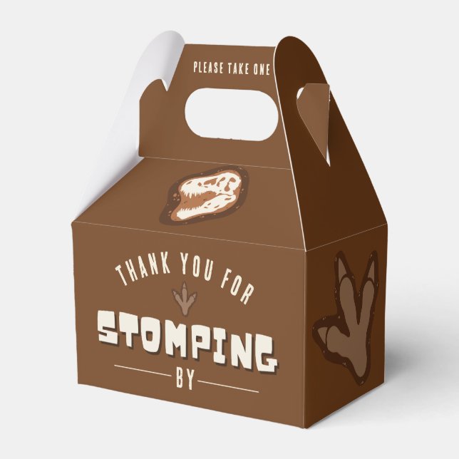 Dino Dig Dinosaur Excavation Birthday Favor Boxes (Front Side)
