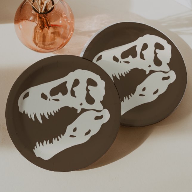 Dino Dig Dinosaur Excavation Birthday Party Paper Plates (Creator Uploaded)