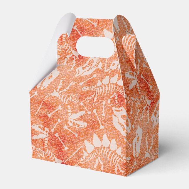 Dino Dig orange  Favor Box (Front Side)