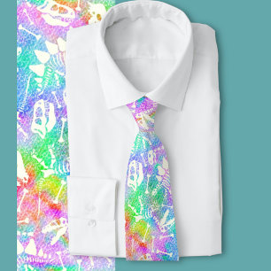 Dino dig rainbow neck tie