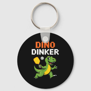 Dino dinker pickleball fun for players keychain