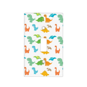 Dino Dinosaur Colorful Lizard T-rex Nursery Decor Light Switch Cover