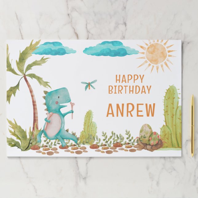 Dino Dinosaur Rex Birthday Party Shower Paper Pad (Insitu)