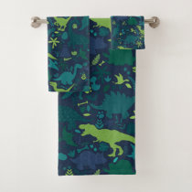 Dino Doodle Silhouettes Kids Dinosaur Bath Towel Set