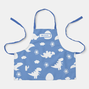 Dino Doodle Silhouettes Kids Dinosaur Blue Apron