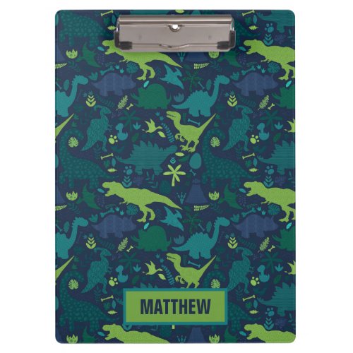 Dino Doodle Silhouettes Kids Dinosaur Clipboard