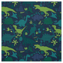 Dino Doodle Silhouettes Kids Dinosaur Fabric