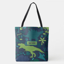 Dino Doodle Silhouettes Kids Dinosaur Tote Bag