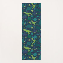 Dino Doodle Silhouettes Kids Dinosaur Yoga Mat