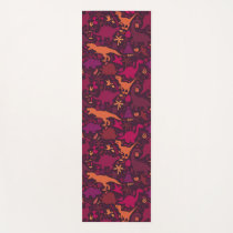 Dino Doodle Silhouettes Kids Dinosaur Yoga Mat