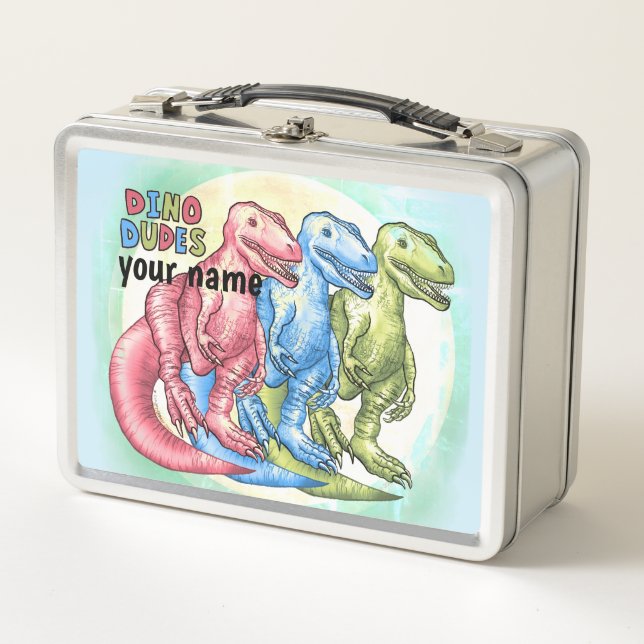 Dino Dudes Dinosaurs  Metal Lunch Box (Front)