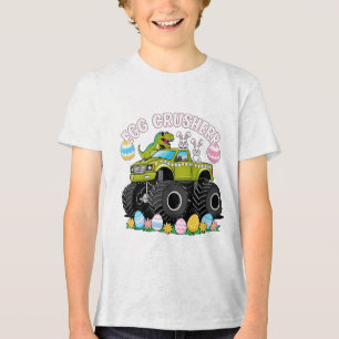 Dino Egg Crusher Monster Truck Easter Tri-Blend Shirt