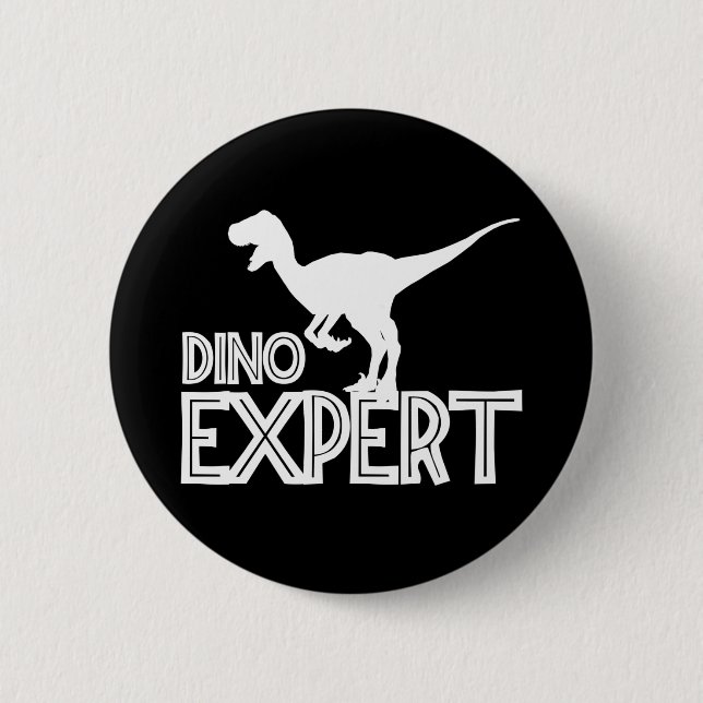 Dino Expert - Dinosaur Lovers Button (Front)
