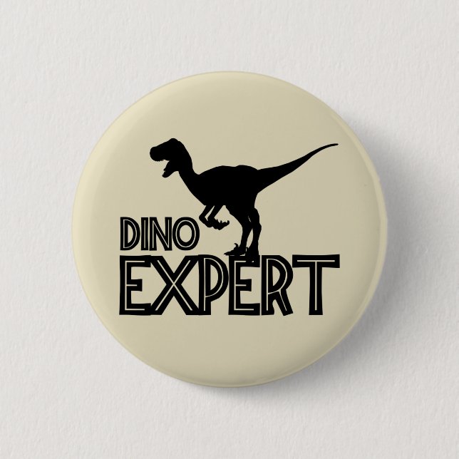 Dino Expert - Dinosaur Lovers Button (Front)