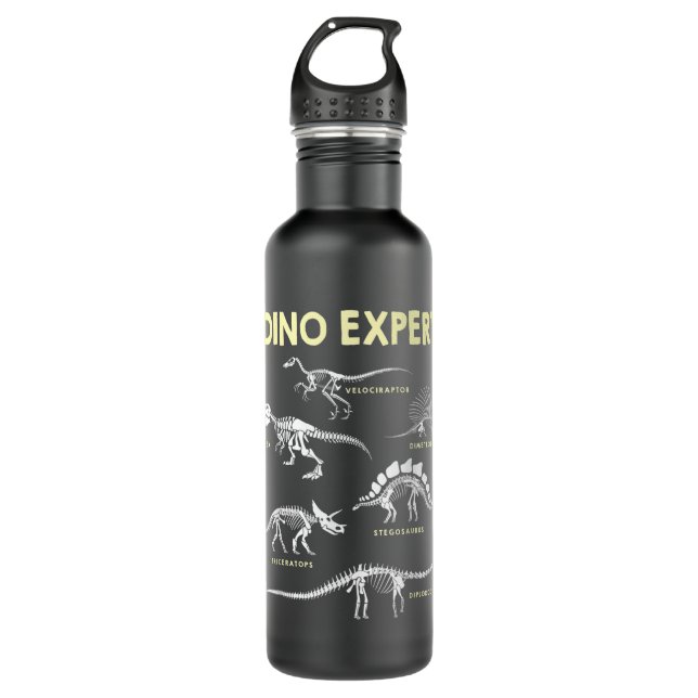 Dino Expert Future Paleontologist Dinosaur Fossil  Stainless Steel Water Bottle (Front)