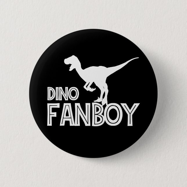 Dino Fanboy - Dinosaur Lover Button (Front)