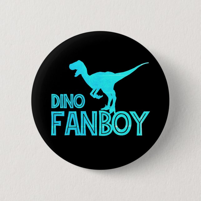 Dino Fanboy - Dinosaur Lover Button (Front)