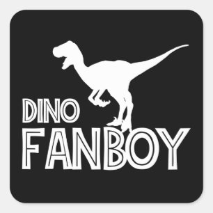 Dino Fanboy - Dinosaur Lover Square Sticker