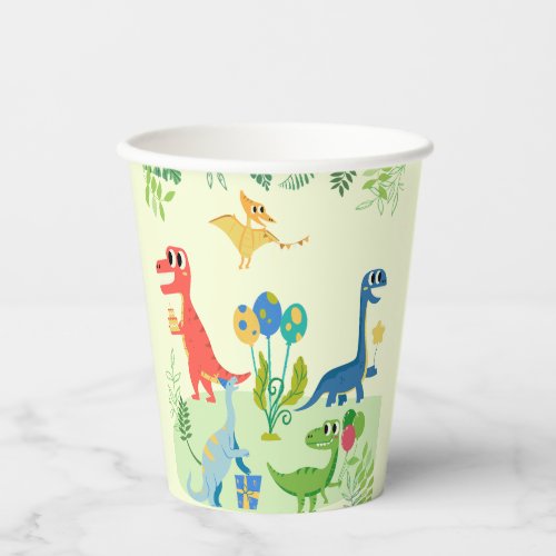 Dino fiesta  dinosaur design paper cups