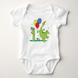 Dino First Birthday Baby Bodysuit