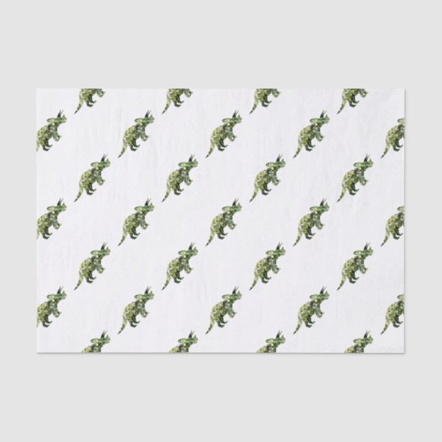 Dino_fnature-funny-wrappingpaper-tiled_YIH Tissue Paper (Front)
