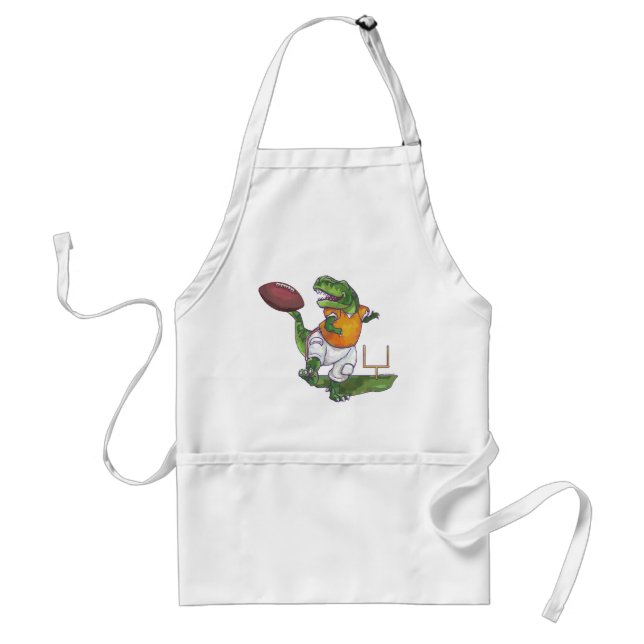 Dino Football Player Adult Apron (Front)