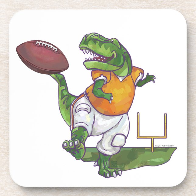 Dino Football Player Beverage Coaster (Front)
