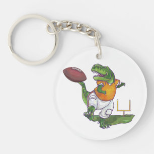 Dino Football Player Keychain