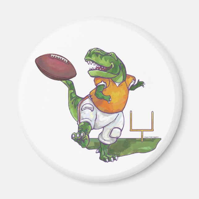 Dino Football Player Magnet (Front)