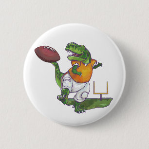 Dino Football Player Pinback Button