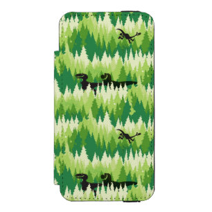 Dino Forest Pattern Wallet Case For iPhone SE/5/5s