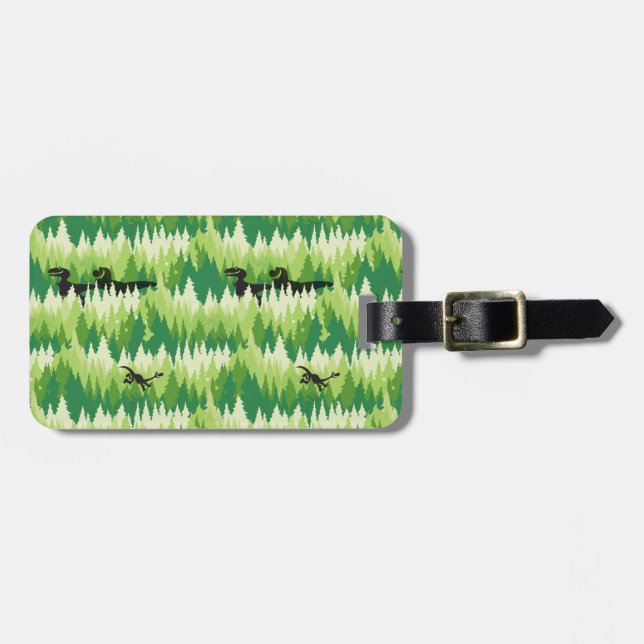 Dino Forest Pattern Luggage Tag (Front Horizontal)