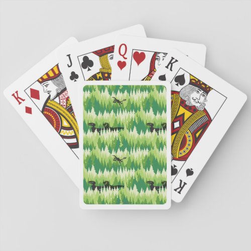 Dino Forest Pattern Poker Cards