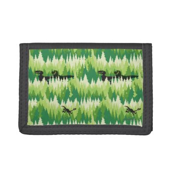 Dino Forest Pattern Tri-fold Wallet by gooddinosaur at Zazzle