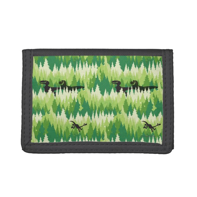 Dino Forest Pattern Tri-fold Wallet (Front)