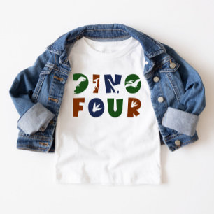 Dino Four Dinosaur 4th Birthday Party Toddler T-shirt