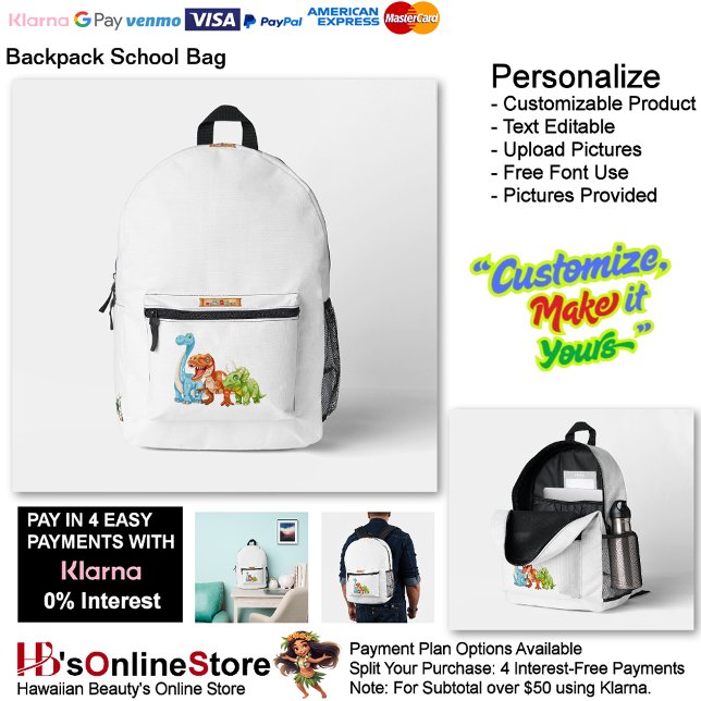 Dino Friends Backpack Print Cut Sew School Bag 2 (Dino Friends Backpack Print Cut Sew School Bag 2.)