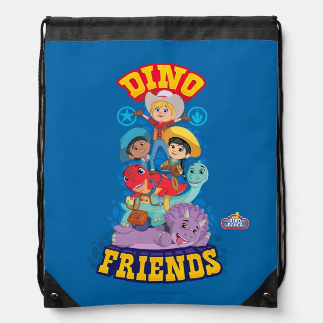 Dino Friends | Dino Ranch Drawstring Bag (Front)