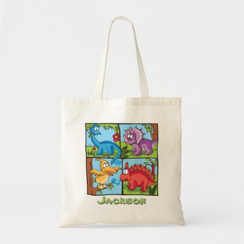 Dino Friends Personalized Large Tote Bag